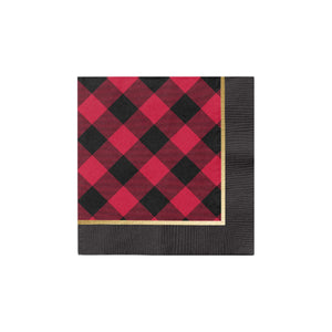 Red & Black Buffalo Check Dessert Napkins 20ct | The Party Darling