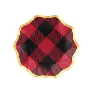 Red & Black Buffalo Check Dessert Plates | The Party Darling