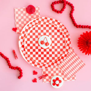 Red Checkered Dinner Plates 8ct | The Party Darling