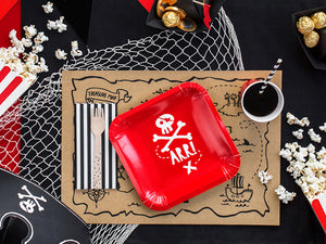 Red Pirate Dessert Plates 6ct - The Party Darling
