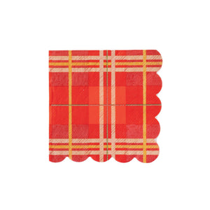 Red Plaid Cocktail Napkins 24ct | The Party Darling