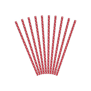 Red Polka Dot Paper Straws 10ct | The Party Darling