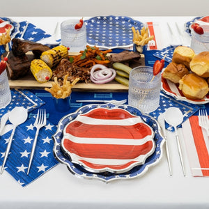 Red Stars & Stripes Salad Plate 8ct - The Party Darling