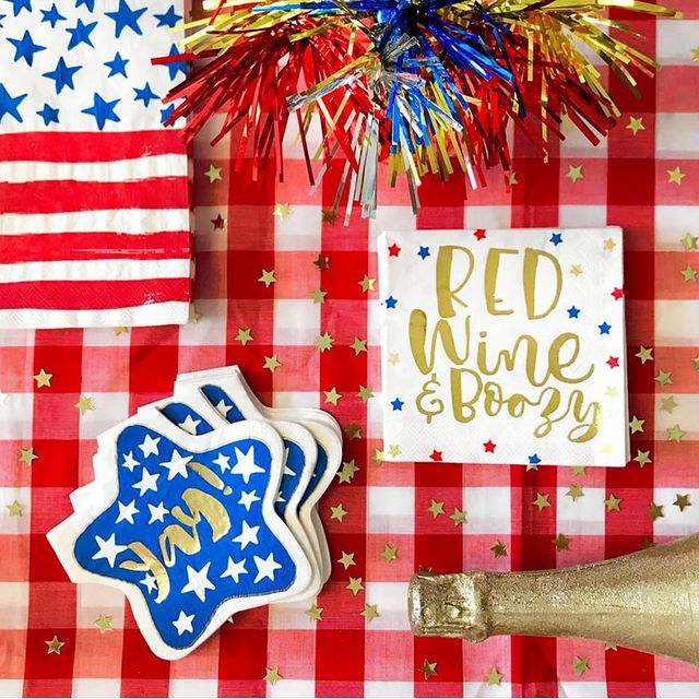 Patriotic Red, Wine, & Boozy Beverage Napkins 20ct | The Party Darling