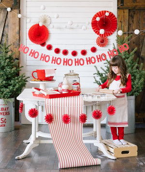 Red & White Striped Paper Table Runner - The Party Darling