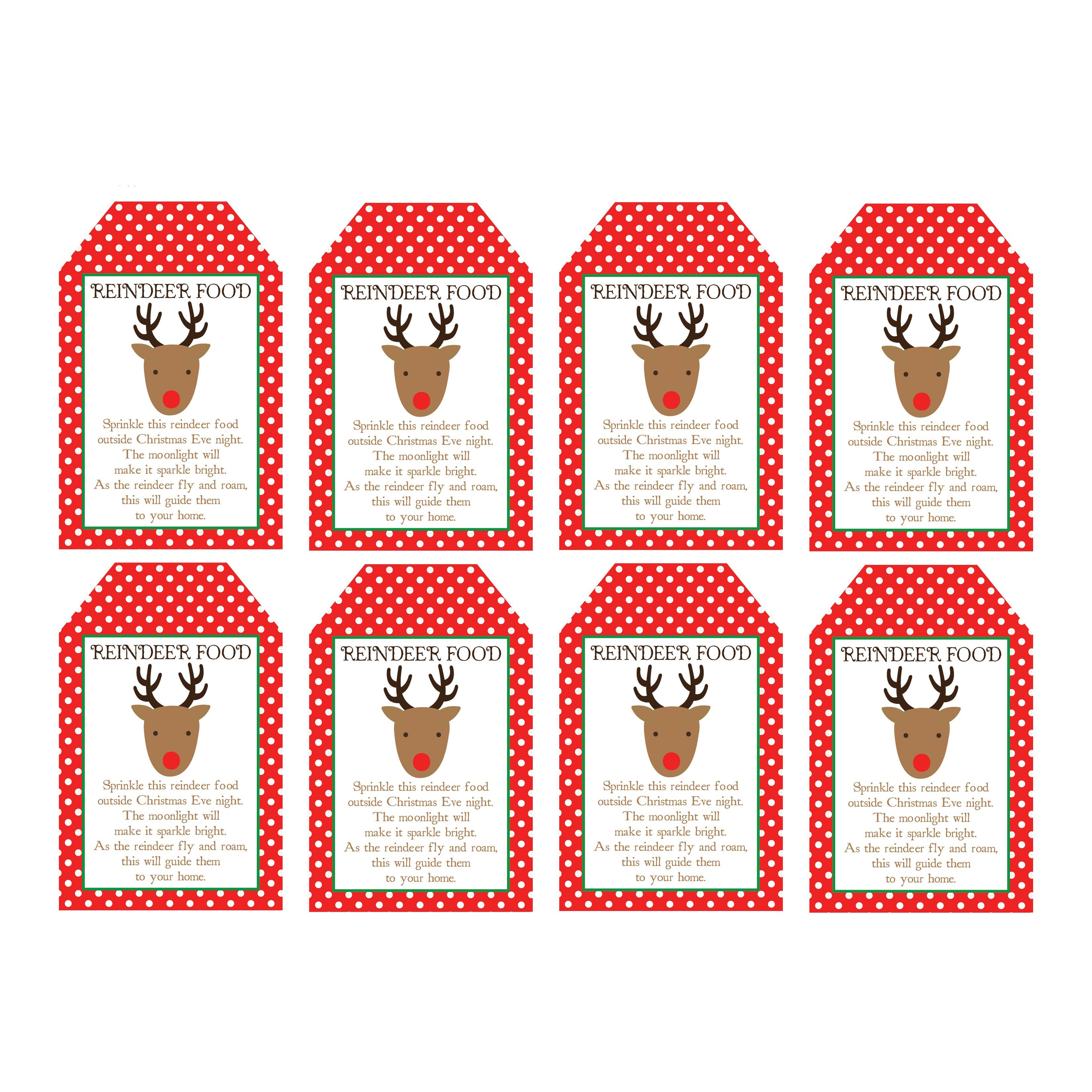 Reindeer Food Free Printable Tags | The Party Darling