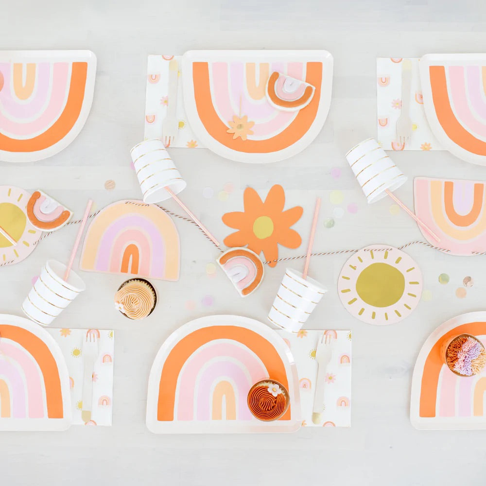 Retro Rainbow Lunch Napkins 16ct | The Party Darling