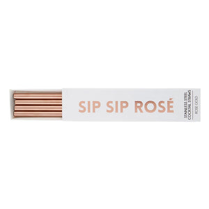 Rose Gold Metal Cocktail Straws 4ct - The Party Darling