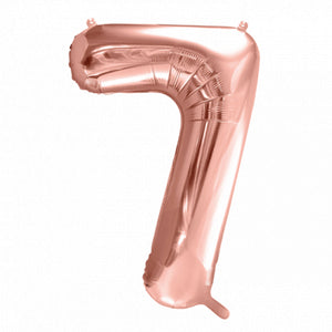 34" Giant Rose Gold Number Balloon 7 | The Party Darling