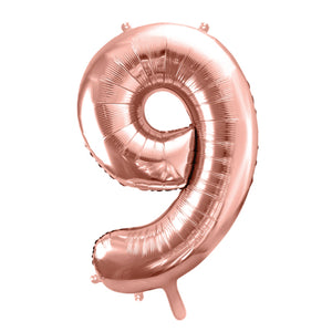 34" Giant Rose Gold Number Balloon  | The Party Darling34" Giant Rose Gold Number Balloon 9 | The Party Darling