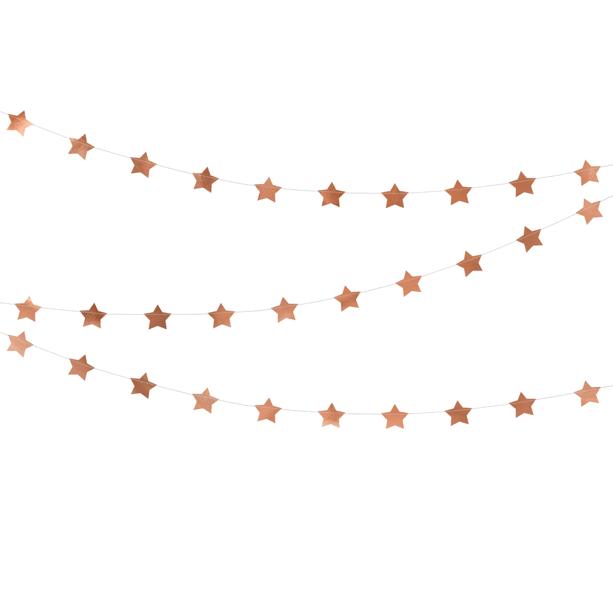 Rose Gold Star Garland 12'