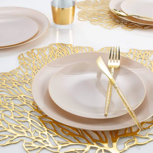 Linen Grey With Gold Rim Plastic Plates | The Party Darling