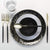 Black With Gold Rim Plastic Dessert Plates 10ct | The Party Darling