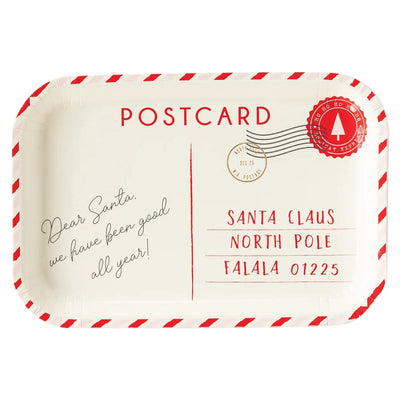 Dear Santa Postcard Lunch Plates 8ct