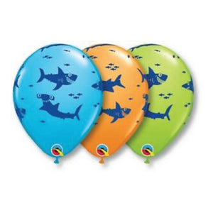 Colorful Shark Balloons 6ct - The Party Darling