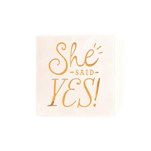 She Said Yes Dessert Napkins 18ct | The Party Darling  