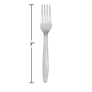 Classic Silver Plastic Forks 24ct Silver