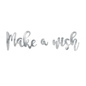 Silver Make A Wish DIY Banner 2ft | The Party Darling