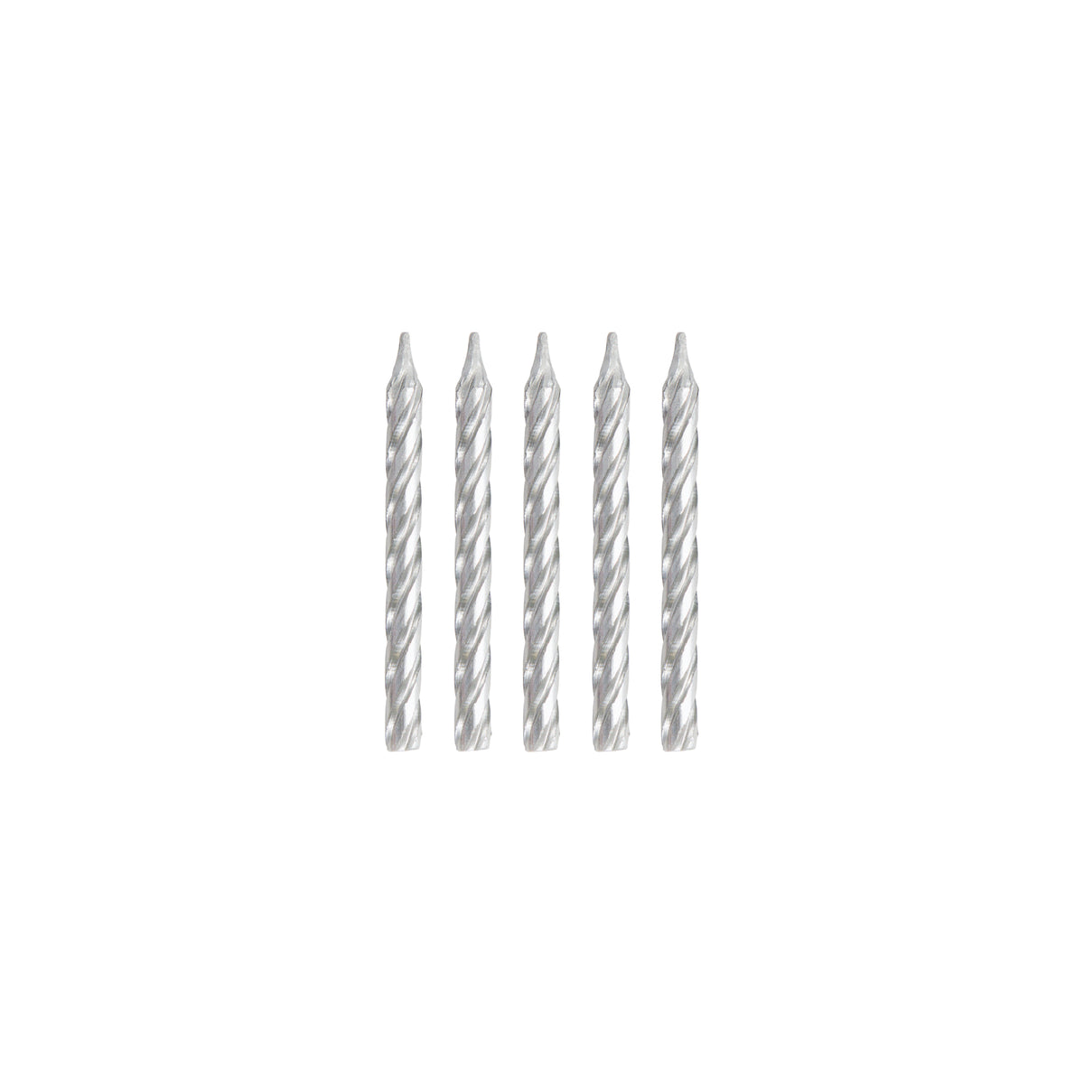 Silver Spiral Birthday Candles 24ct | The Party Darling