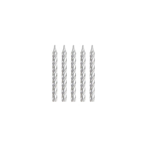 Silver Spiral Birthday Candles 24ct | The Party Darling