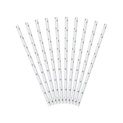 Silver Star Paper Straws 10ct