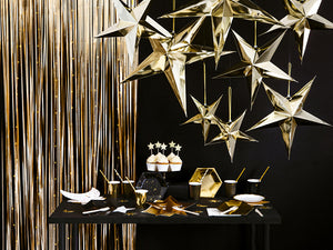 Matte Gold Fringe Curtain - The Party Darling