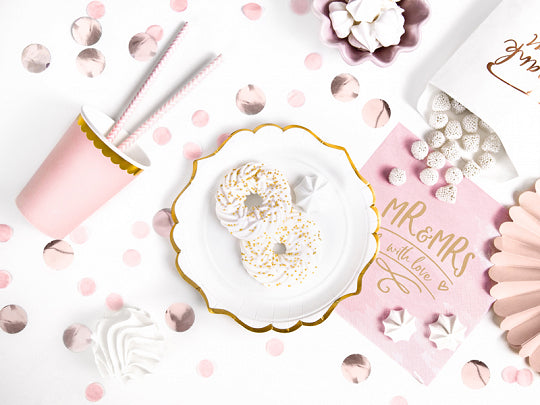 White Gold-Trimmed Scalloped Dessert Plates 6ct - The Party Darling