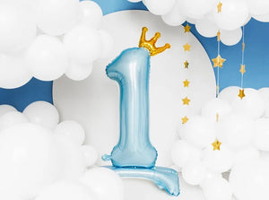 Standing Light Blue Number 1 Balloon 33in | The Party Darling