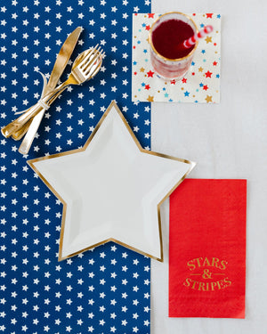 Blue Patriotic Stars Paper Table Runner - The Party Darling