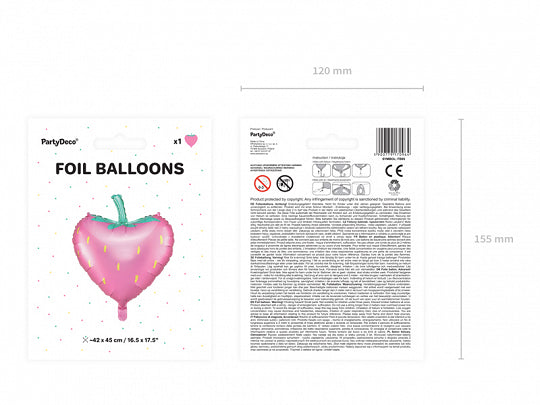 Strawberry Foil Balloon 17.5in - The Party Darling