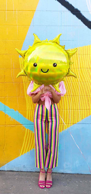 Smiling Iridescent Sun Balloon - The Party Darling