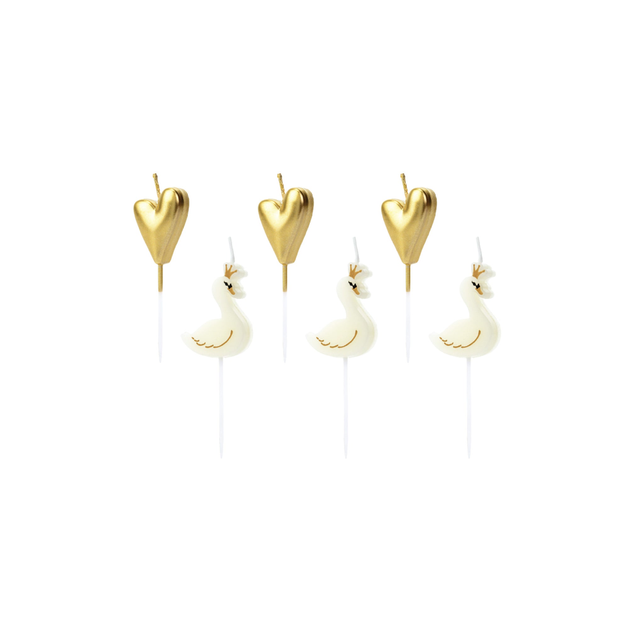 Lovely Swan Birthday Candles 6ct | The Party Darling