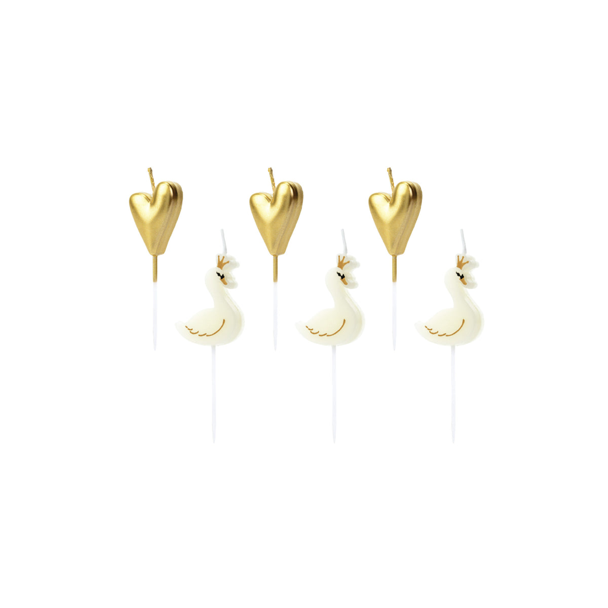 Lovely Swan Birthday Candles 6ct | The Party Darling