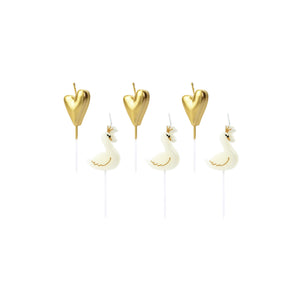 Lovely Swan Birthday Candles 6ct | The Party Darling