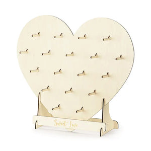 Sweet Love Wooden Donut Wall Heart Display with 18 Pegs | The Party Darling
