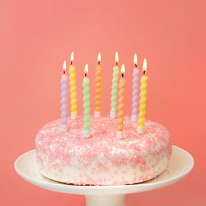 Twirl Pastel Birthday Candles on Cake | The Party Darling