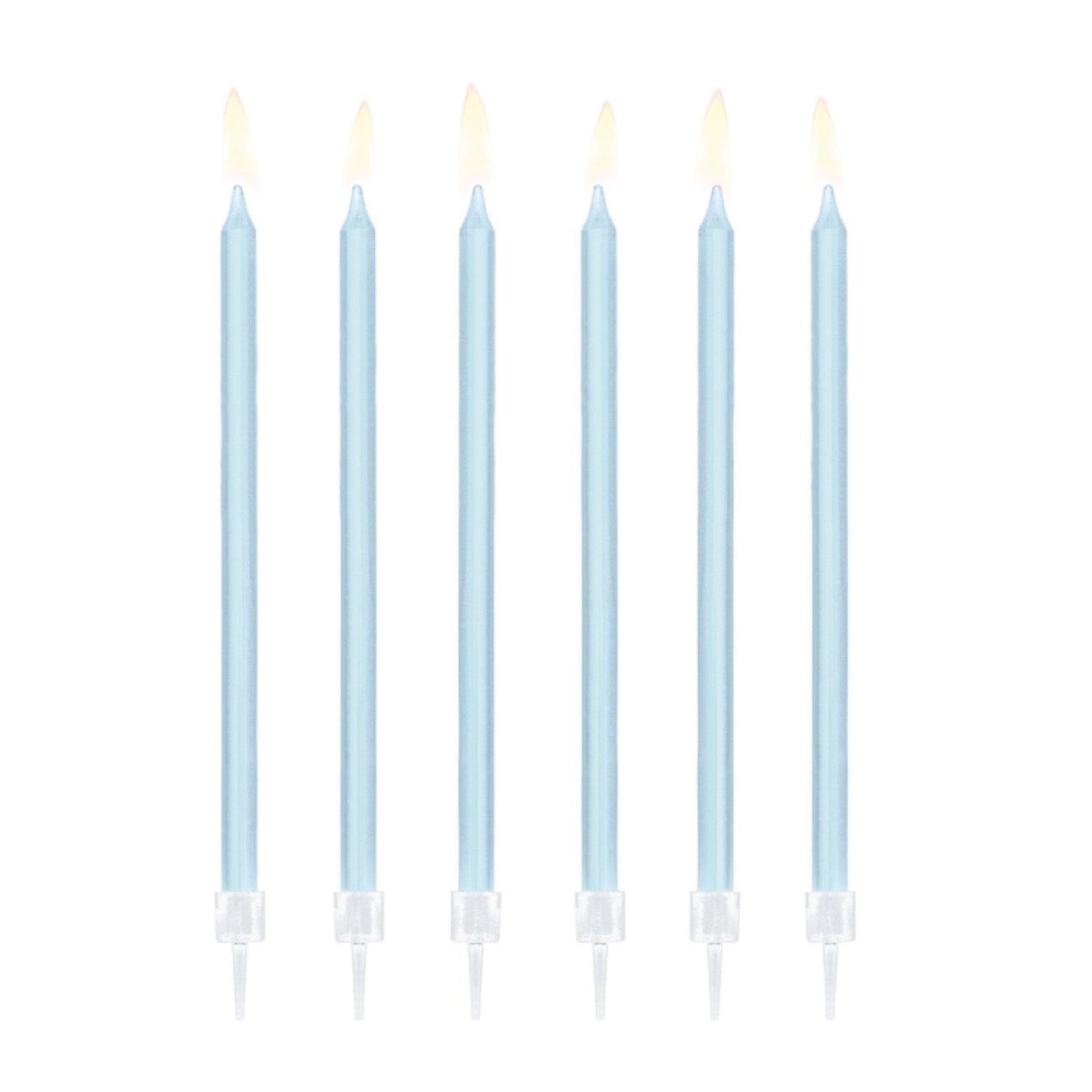 Tall Light Blue Birthday Candles 12ct | The Party Darling