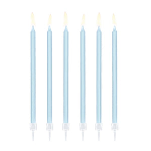 Tall Light Blue Birthday Candles 12ct | The Party Darling