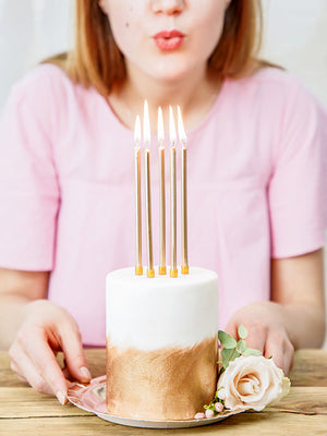 Tall Gold Birthday Candles - The Party Darling
