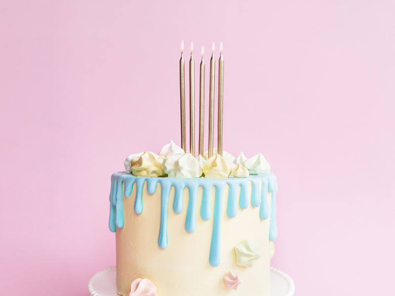 Tall Gold Birthday Candles 12ct | The Party Darling