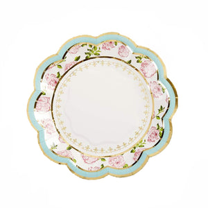 Blue Floral Tea Time Dessert Plates 16ct | The Party Darling