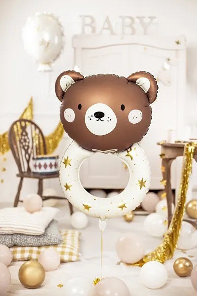 Teddy Bear Rattle Foil Balloon 26in | The Party Darling