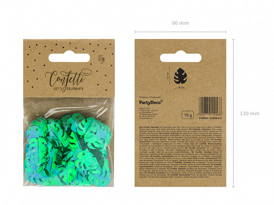 Metallic Green Palm Leaf Confetti - The Party Darling