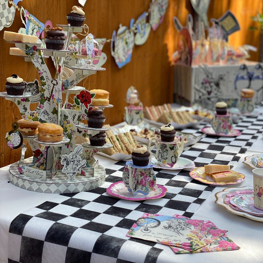 Floral Alice in Wonderland Dessert Napkins - Thumbnail 2