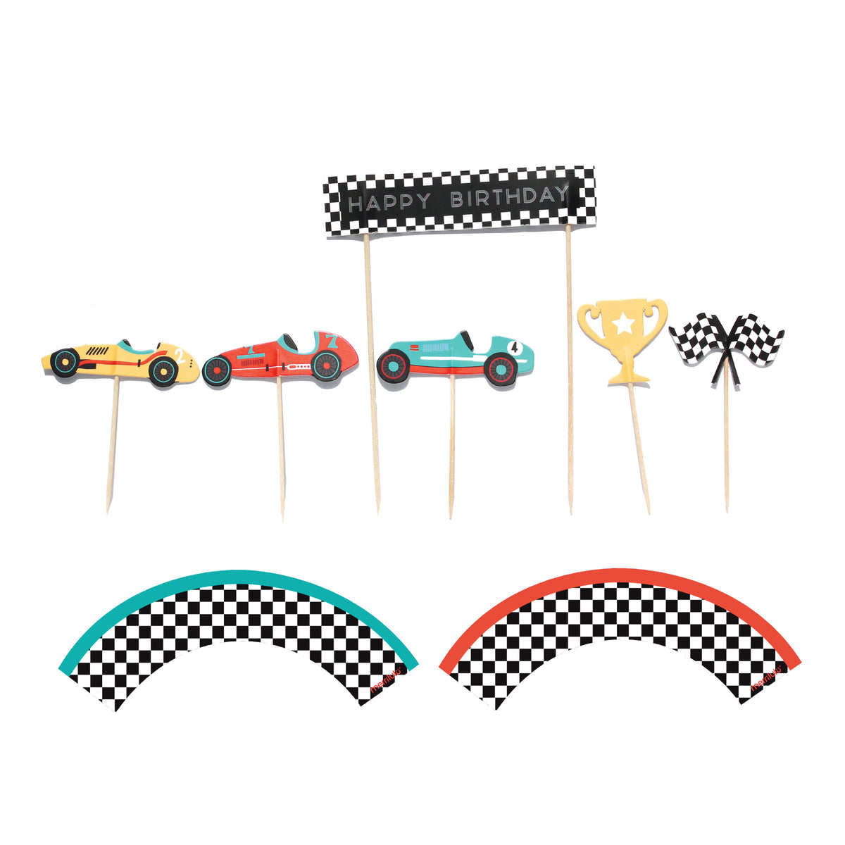 Racing Car Baking Cake Decor 1 2 3 4 5 6 8th Birthday Cake Topper Birthday  Party Plug-in Supplie Cakes Card Partie Cake Insert - AliExpress