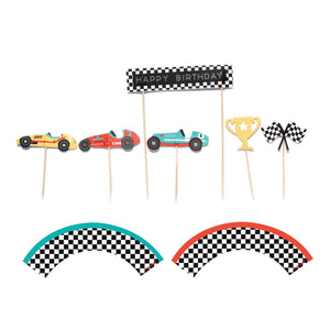 Vintage Race Car Cupcake Toppers & Wrappers 12ct | The Party Darling