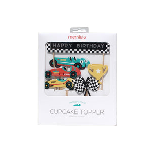 Vintage Race Car Cupcake Toppers & Wrappers - The Party Darling