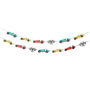 Vintage Race Car Garland 10ft | The Party Darling