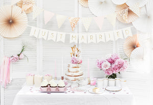 Gold Just Married Pennant Banner - The Party Darling