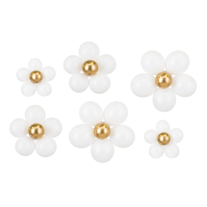 White & Gold Flower Balloon Kit 6ct | The Party Darling